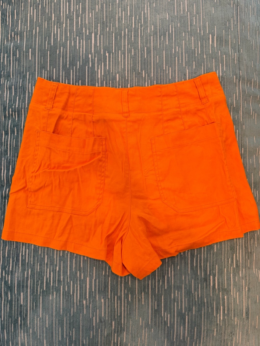 Anthropologie Bright Orange High-Waist Cotton Shorts - Picture 3 of 3